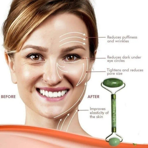 Jade Facial Roller Double Head Face & Neck Massager