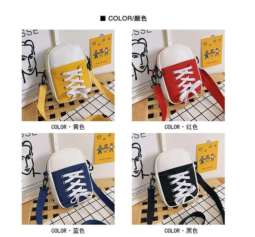 Women’s Canvas Shoe-Shaped Shoulder & Crossbody Bag – Fashionable Funny Handbag