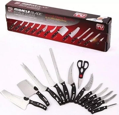 Mibacle Blade 13 Piece World Class Professional Series Chef's Knife Set Complete Collection