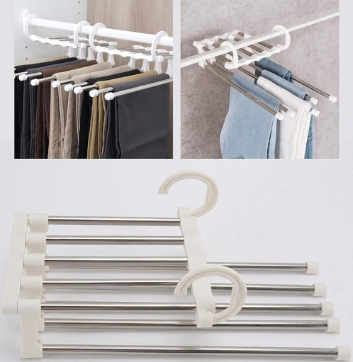 Stainless Steel Foldable Multi-Layer Pants Hanger for Trousers, Ties & Scarves