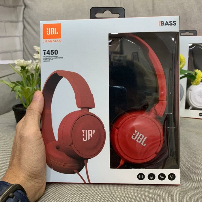 Headphones T450 on-Ear Head Phones with Mic Ear Phones Light Weight Foldable Wired Extra Bass