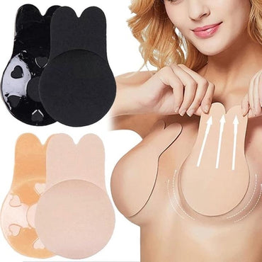 Sticky Invisible Silicone Strapless Backless Rabbit Ear Self Adhesive Push up Bras