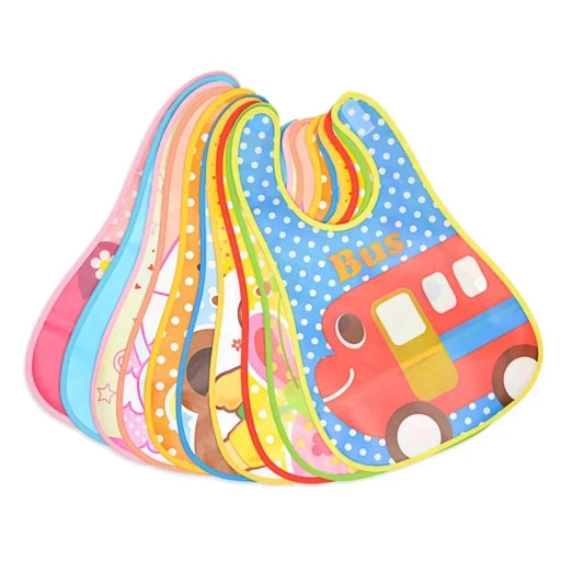 Adjustable Baby Bibs EVA Plastic Waterproof Lunch Feeding Bibs