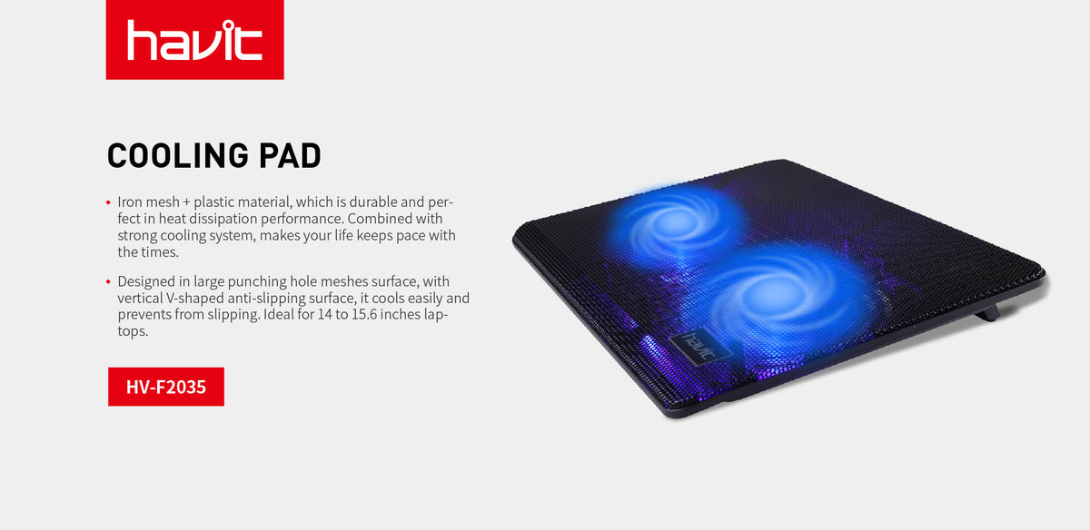 Havit HV-F2035 Cooling Pad For 14" - 15.6" Notebook Laptops