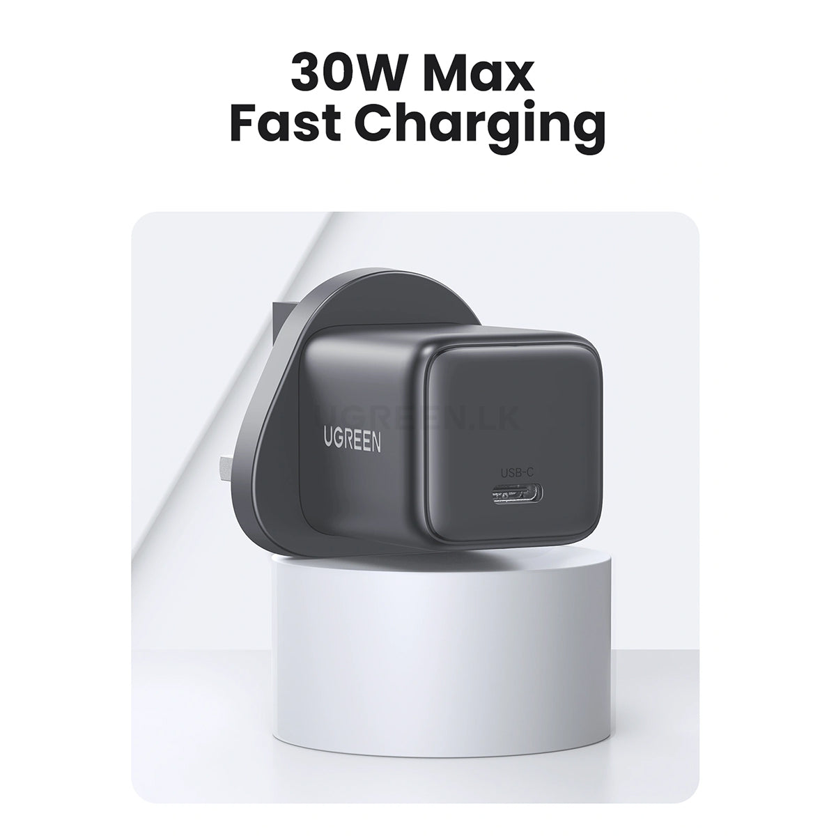 UGREEN 30W  Type-C GaN Fast Charger UK with Type-C Cable – X513 – 75958