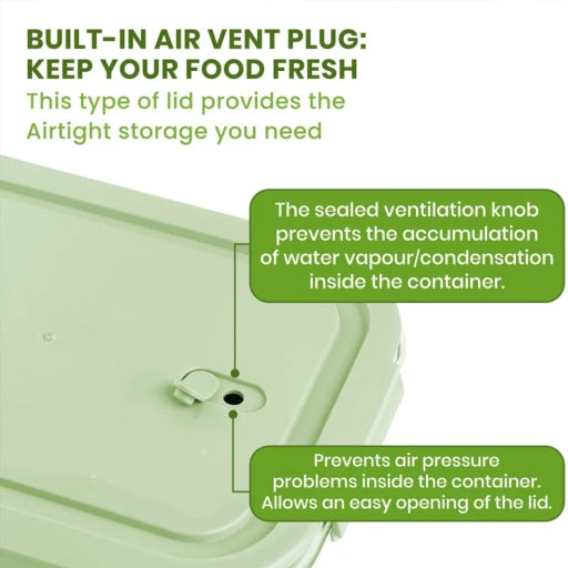 Microwave Safe Food Storage Bowl Airtight & Leak-Proof SNAP Locking LIDS&Built-in AIR Vent-Rectangle