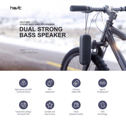 HAVIT M69 Strong Bass True Wireless Bluetooth Speaker