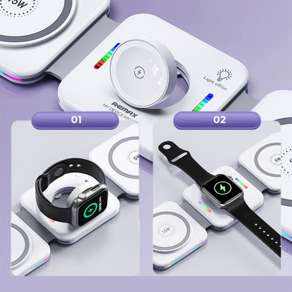 Remax RP-W72 22.5w 3in1 Magnetic Wireless Charger For Mobile Smart Watch & Wireless Earbuds