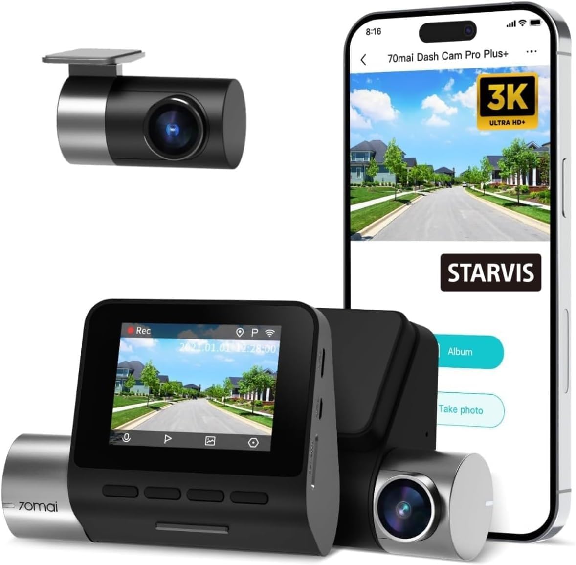 70mai Smart Car Dash Camera A500S-1 SET Type-C ( Front & Rear Cam )