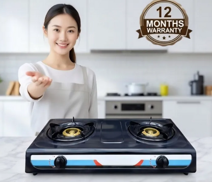 Gas Cooker Double Burner Non-Stick Coated