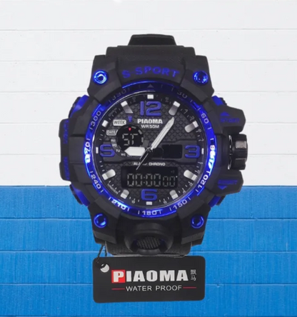 Sport Watch Waterproof S-Sport Watch 4 Colours Piaoma Dual Time