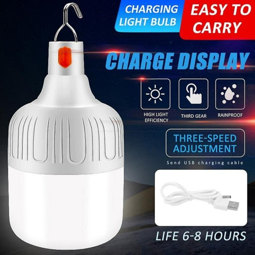 Waterproof LED Outdoor Lighting Ball Bubble Bulb Rechargeable Lamp 3 Light Mode Emergency Night