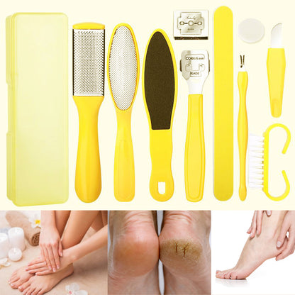 Professional Stainless Steel Pedicure Tools Set 10 in 1, Foot Care Kit, Nail Toe Rasp Peel Dead Hard Skin Callus Remover Feet Care Pedicure