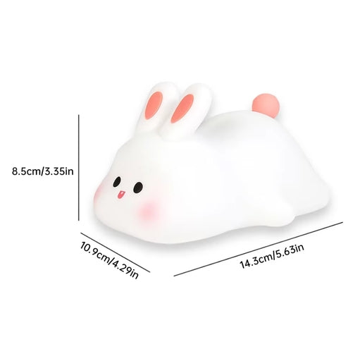 LED Night Lights Cute Sheep Rabbit Silicone Lamp USB Rechargeable Timing Bedside Decor Kids Baby