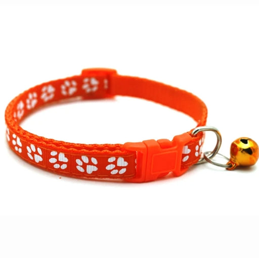 Cute Paw Design Cat Collar with Bell and Cat Belt - Adorable Accessory for Your Feline Friend
