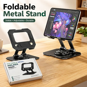 Metal Desktop Tablet Stand Foldable and Easy to Store 360° Rotatable Tablet Stand