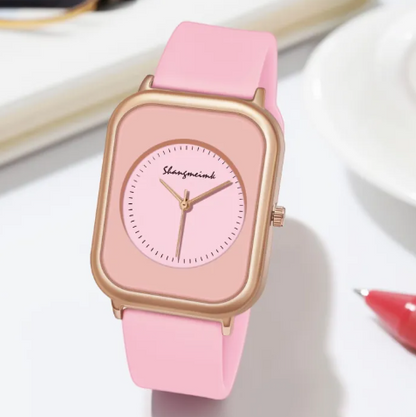 Casual Fashion Simple Personality Literal Women Silicone Quartz Watch