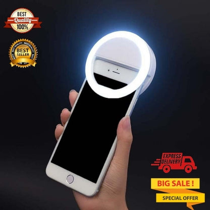 Portable Rechargeable LED Ring Flash Light for IPhone Android Phone Selfie Photography