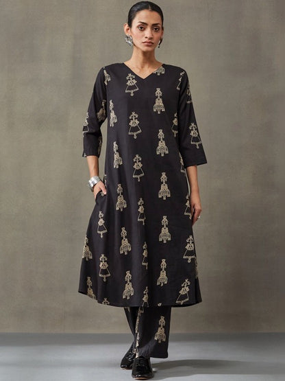 Everyday Women Ethnic Motifs Printed Regular Pure Cotton Kurta with Trousers