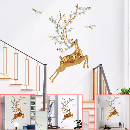 Buy More Gold Deer with Wall decoration stickers room wallpaper bedroom nursery kids room Home decoration Wall Stickers