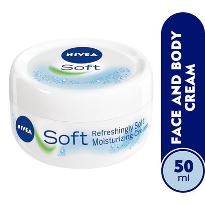 NIVEA Moisturising Cream, Soft Refreshing, Tube 50Ml