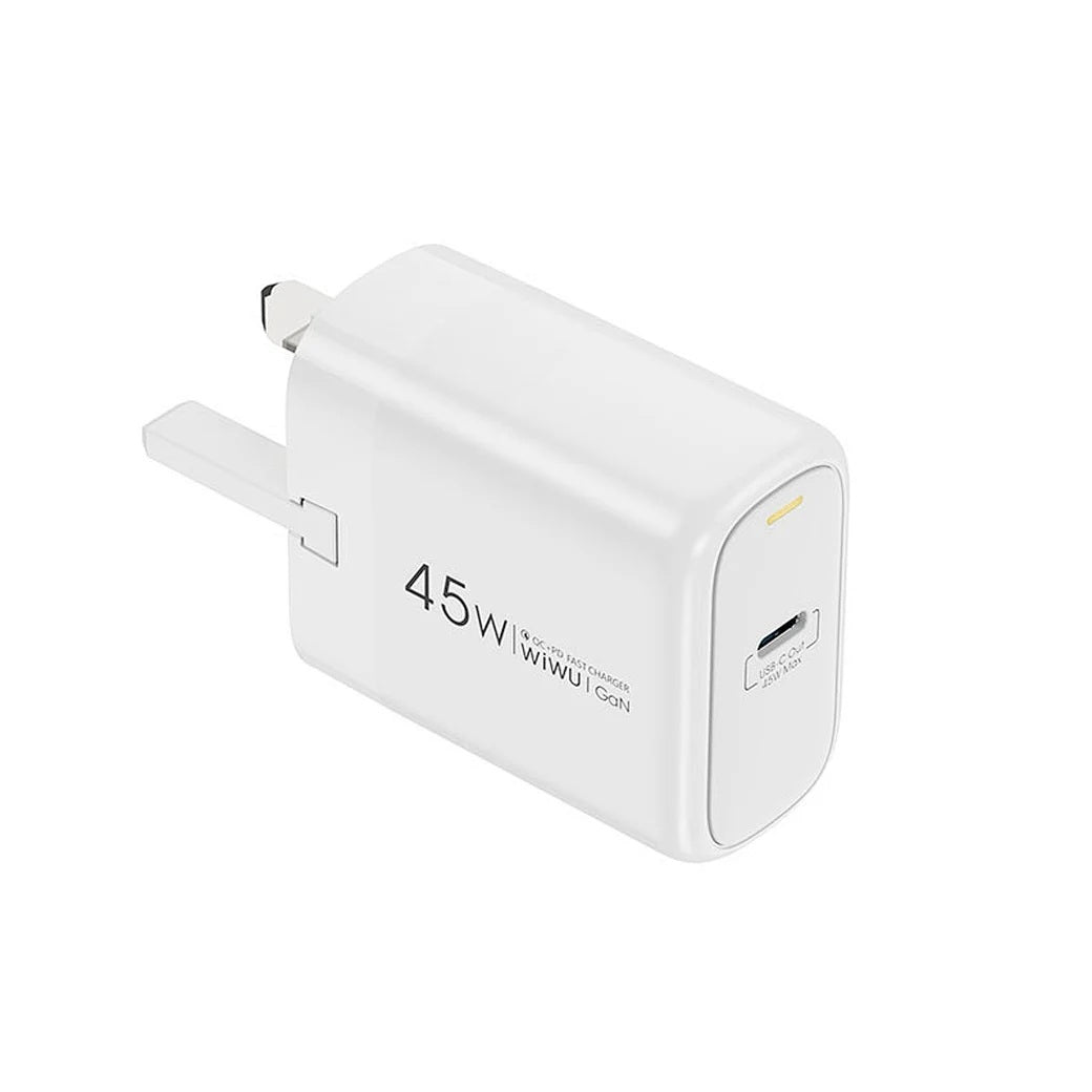 WiWU Ark 45W PD GaN Fast Charger (UK) Wi-U035 1 USB-C Fast Charging Adapter