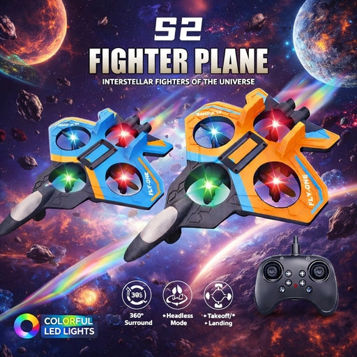 S2 Fighter Plane RC Drone S2 Fighter Plane with 360° Rotation & 4 Motor Wings S2 Fighter Plane