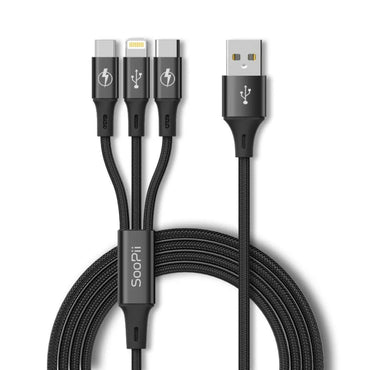 3 In 1 Fast Charging Cable for - Type C, I Phone and Micro Cables