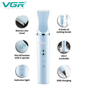 VGR V-205 2 in 1 Grooming Kit Multi-function Pet Hair Trimmer Hair Clipper Dog Remover