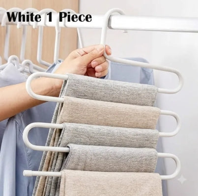 5 Layers Stainless Steel Clothes Hangers Space Saving Cupboard Hangers (1Ps /2Pcs)