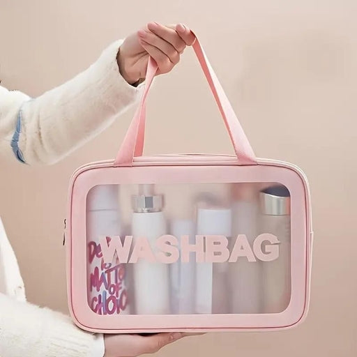 Transparent Cosmetic Bag Woman Carrying Bag Travel Pouch Zipper Makeup Bag Makeup Container Wash Bag