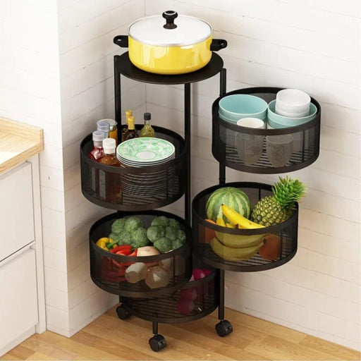 Round Layered Shelf Storage Rack Kitchen