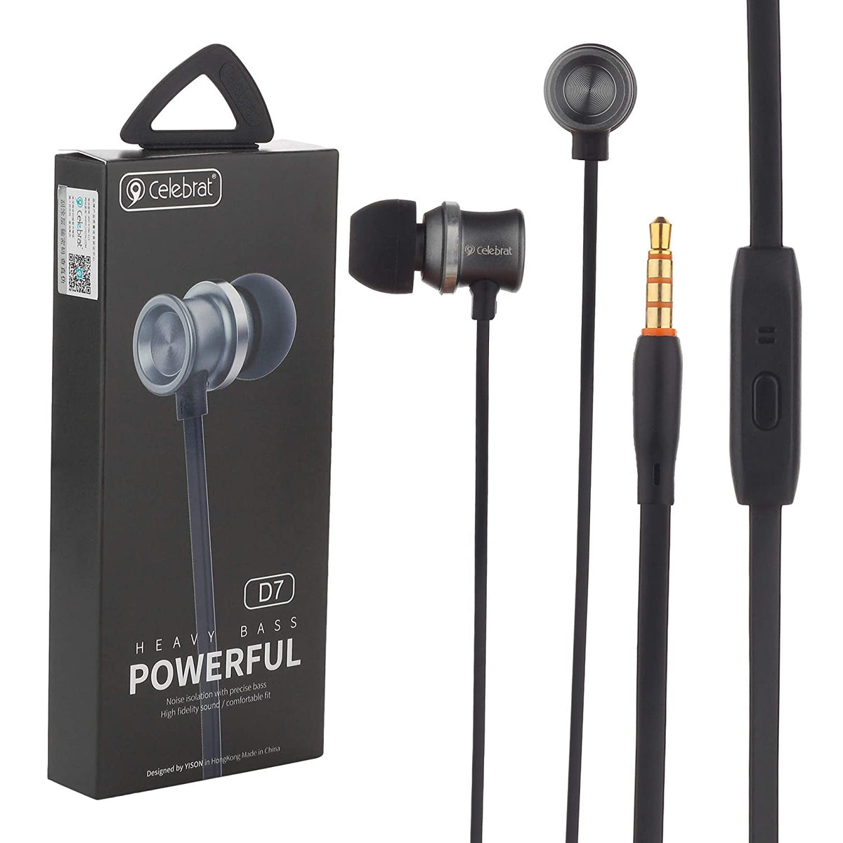 Celebrat D7 Heavy Bass Stereo Music Earphone