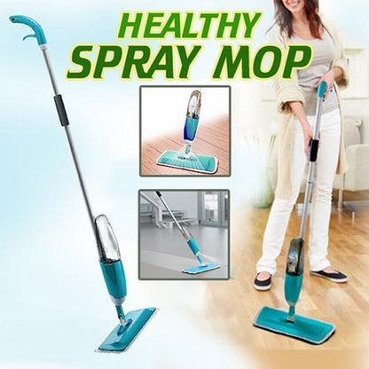 Healthy Spray Mop with Removable Washable Cleaning Microfiber Cloth and Water Spray Mechanism