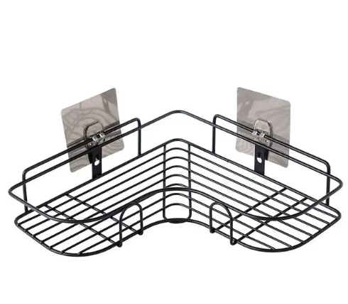 Bathroom Kitchen Tripod Adhesive Corner Shower Caddy Wall Hanging Bath Organizer