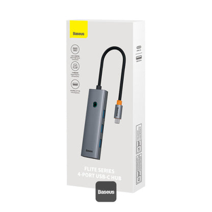 Baseus UltraJoy Series 4-in-1 USB-C Hub To USB 3.0 Extention - Grey