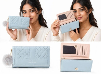 Elegant Floral Ladies Wallet – KATE Style (17 X 8 Cm)