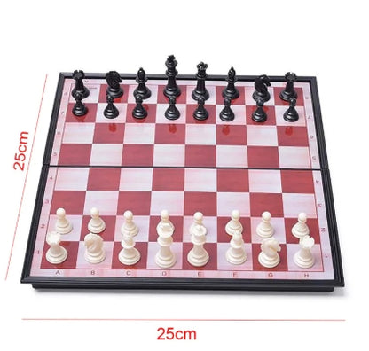 Magnetic Chess Set with Foldable Chessboard