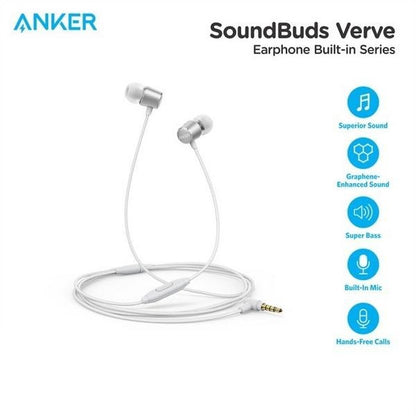 Anker SoundBuds Verve Wired Headphones, 10 mm Composite Drivers and Powerful Bass, in-Ear Stereo Earphones with Durable Cable