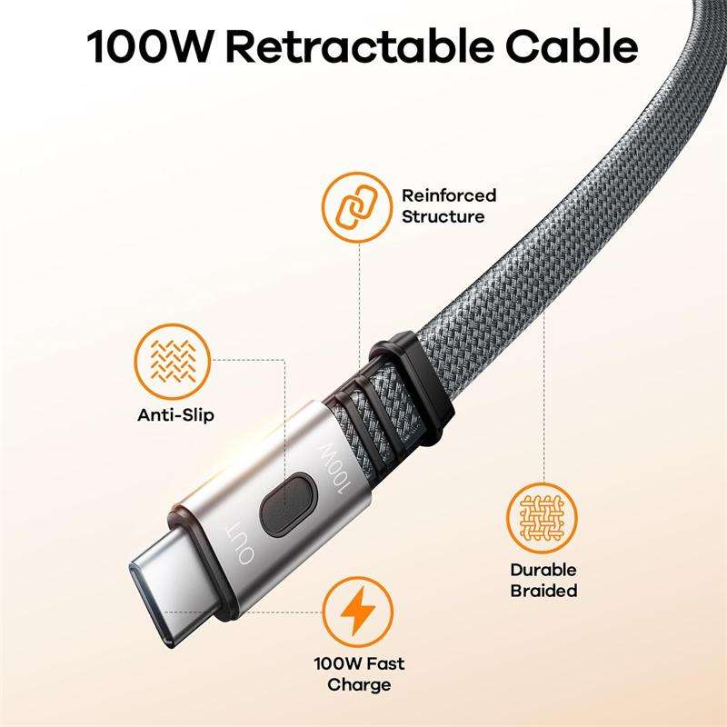 Remax FC-22 100W Fast Charging 20000mAh Power Bank 2x USB + PD Type-C / Built-In Type-C Cable