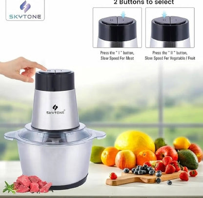 2L Electric Food Chopper & Meat Mincer, 2-Speed Stainless Steel Kitchen Grinder SMT