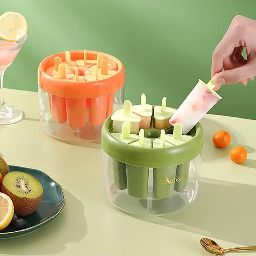 Popsicles Molds with Storage Box 8-Cavity DIY Ice Cream Pop Molds