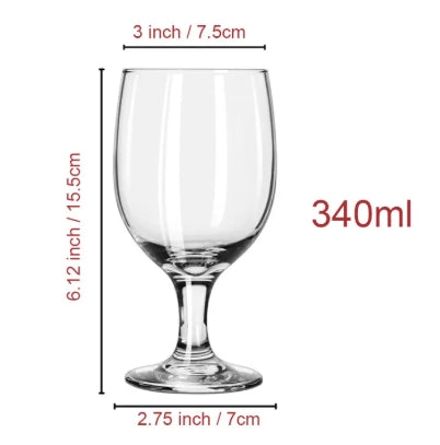 Embassy Goblet Soda Lime Glass Wine Glasses 6Pcs Set