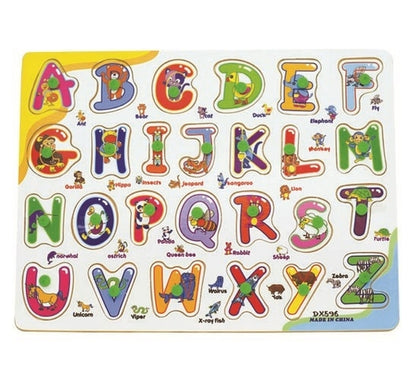 Colour Wooden English Alphabet a to Z and Shapes Educational Board for Kids