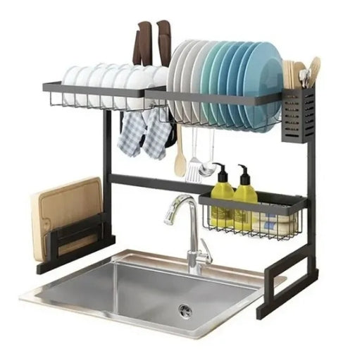 Single Sink Stainless Steel Dish Drying Rack Over Sink