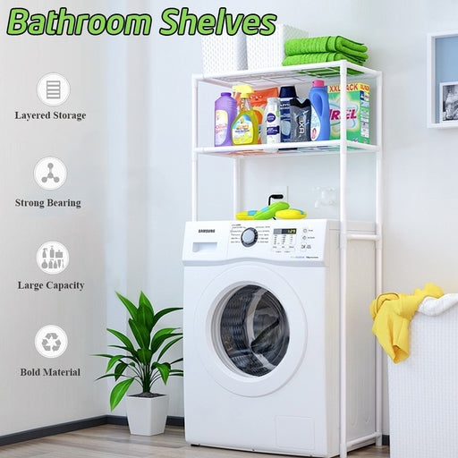 3-Tier Washing Machine Storage Rack, Laundry Organizer Shelf for Front Load Washing Machine