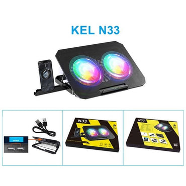 N33 Gaming Laptop Cooling Pad 15–17 Inch | Dual 140Mm Fans | RGB Cooling Stand