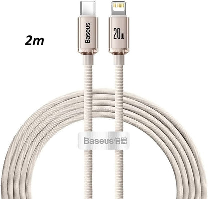 Baseus Crystal Shine 20W Fast Charging & Data Cable USB Type C to Lightning 20W