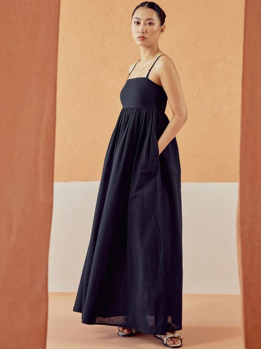 Linen a-Line Maxi Dress
