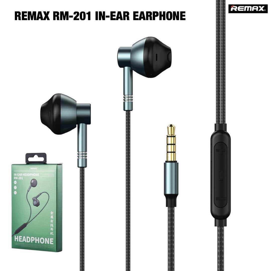 Remax RM-201 Metal Wired In-ear Earphone with Mic and Volume Controller